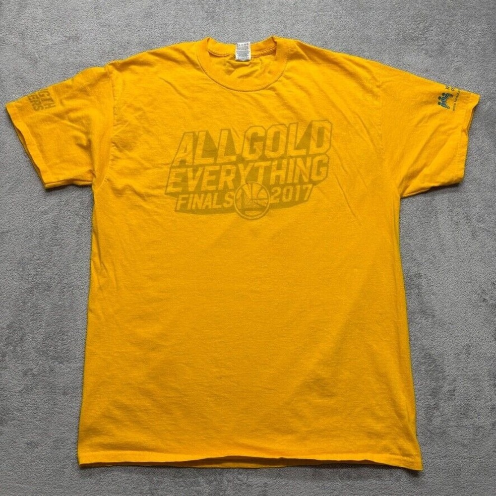 Golden State Warriors 2017 NBA Finals T Shirt Mens XL Yellow Basketball‎
